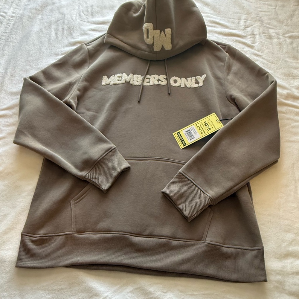 Members Only Men's Taupe Hoodie